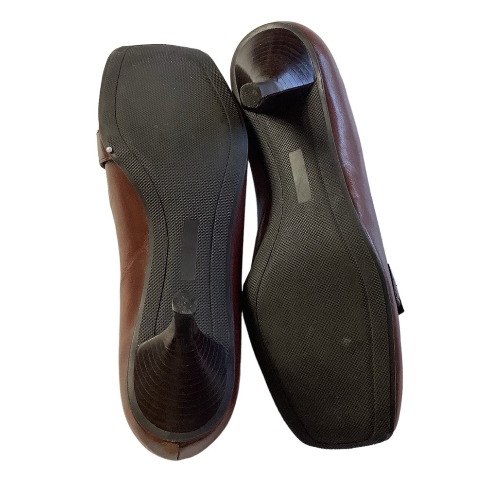 US 8 Cathy Jean Brazil Vintage Buckle Brown Leather Kitten Heels READ - Picture 13 of 16